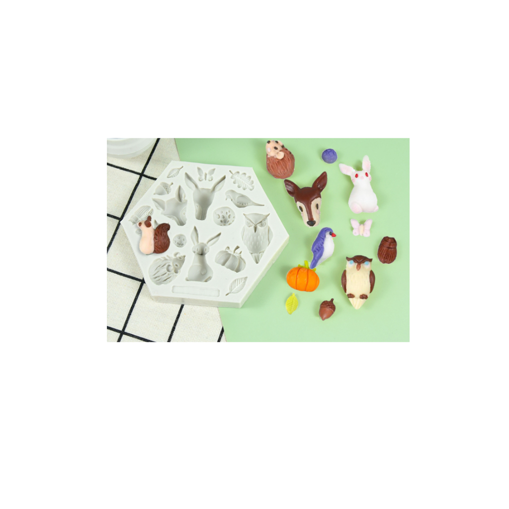 Molde de Silicona Animales del Bosque