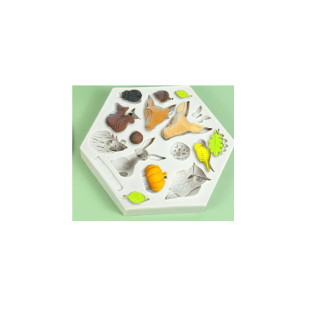 Molde de Silicona Animales del Bosque