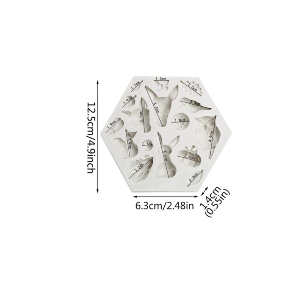 Molde de Silicona Animales del Bosque