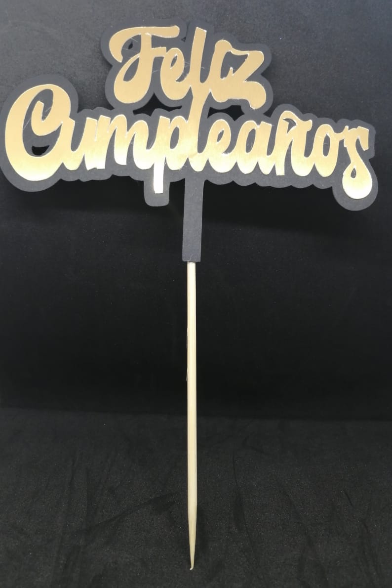 Cake topper feliz cumpleaños