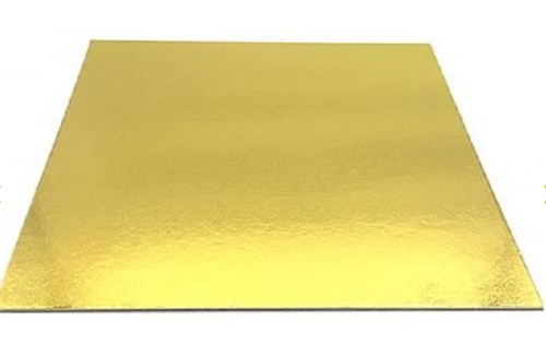Base de carton cuadrada dorada 35 cm 12 unidades