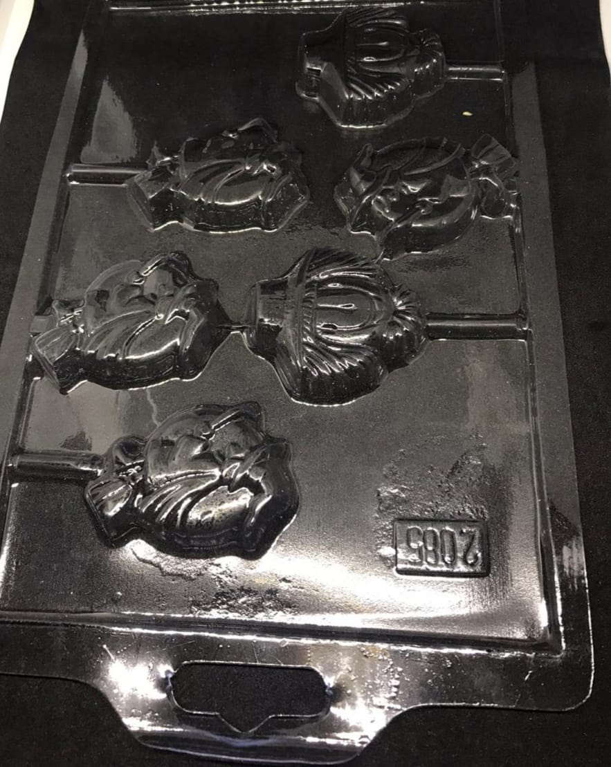 Molde Acetato Halloween Figuras Brujas  6 Cavidades Piruletas