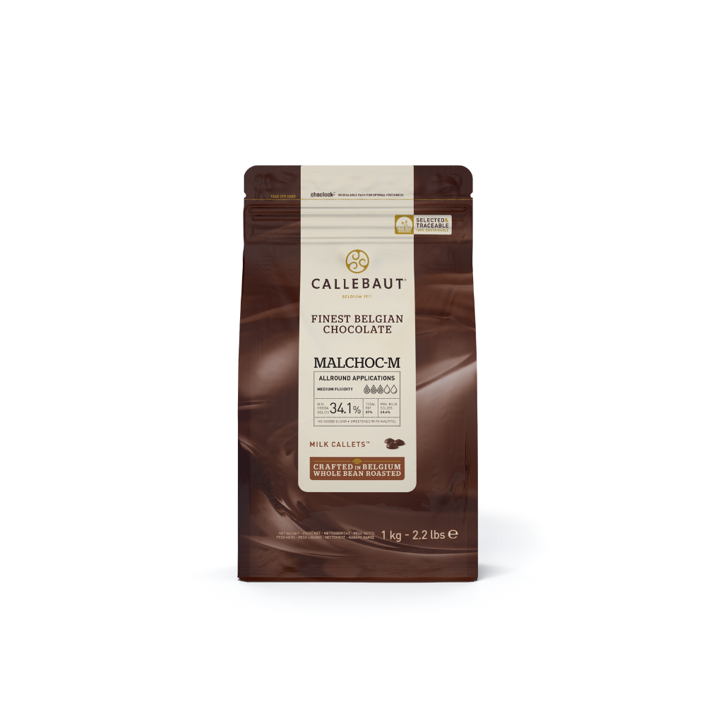 Chocolate leche callebaut Malchoc-M 34,1% Sin Azucar Añadida 1kg