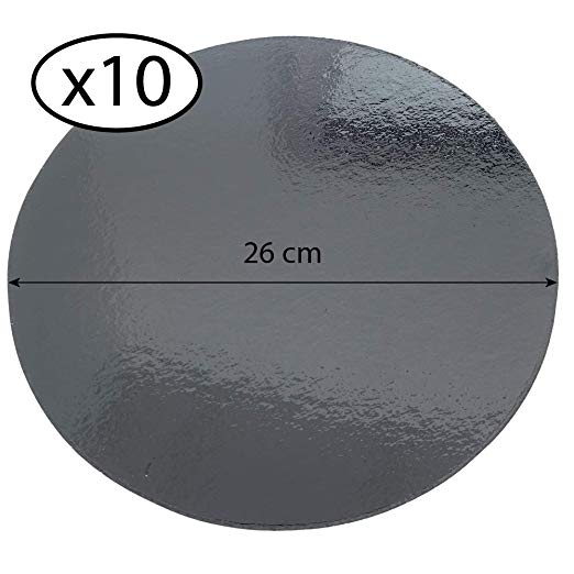 Base de carton negro 26 cm 10 Unidades