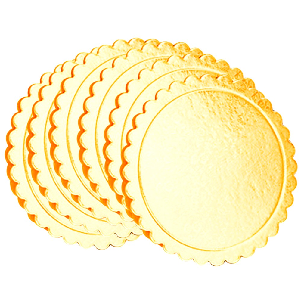 Base de carton dorada ondulada 26 cm unidad