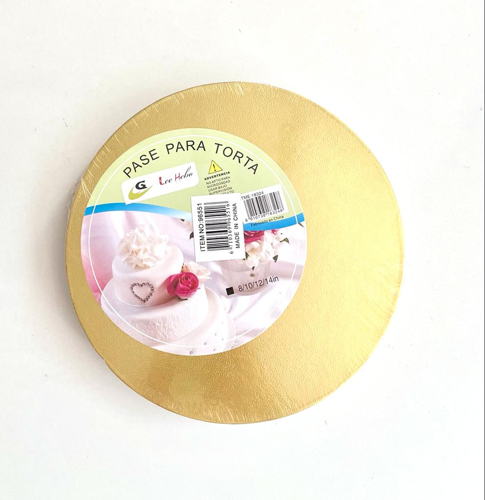 Base de carton para torta dorada 20 cm unidad