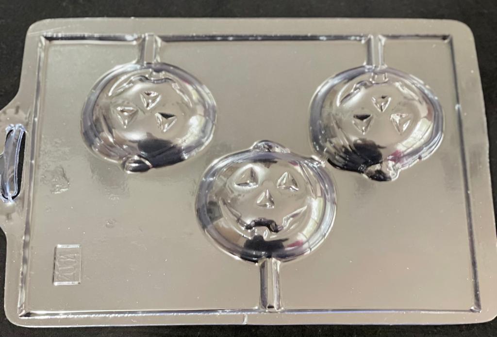 Molde Acetato Hallowen Calabaza 3 Cavidades para piruleta