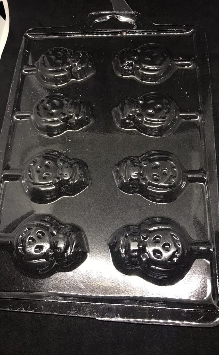 Molde Acetato Halloween Calabaza 8 Cavidades para piruleta