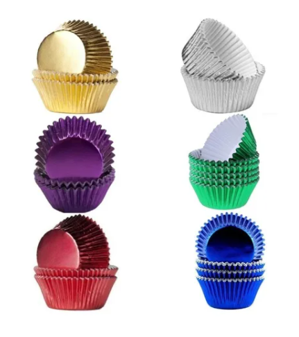 Capsulas cupcakes metalizadas mini