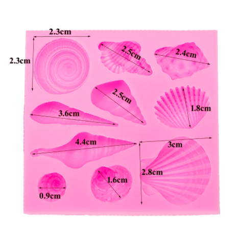 Molde silicona conchas marinas
