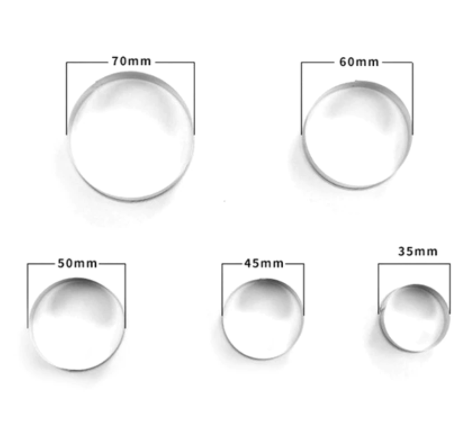 Cortador Galletas Circulos 5 piezas