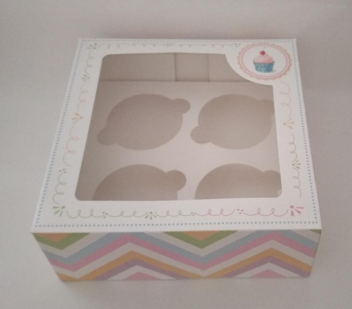 Caja cupcake 4 cavidades diseño