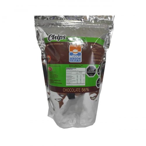 Chips chocolate premium 56% cacao 1 kg middle of the world