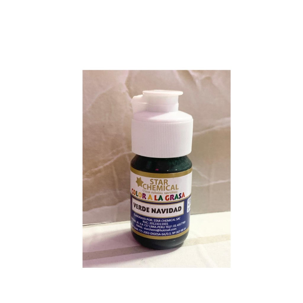 Colorante Comestible Liposoluble Star Chemical Color verde navidad Gel 30 gr.