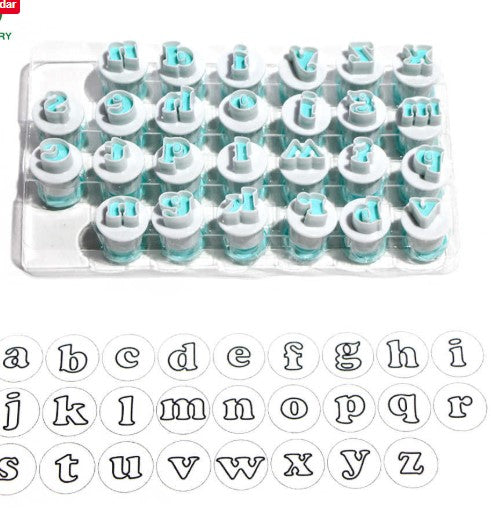 Cortador de letras con expulsor minúsculas 26 piezas