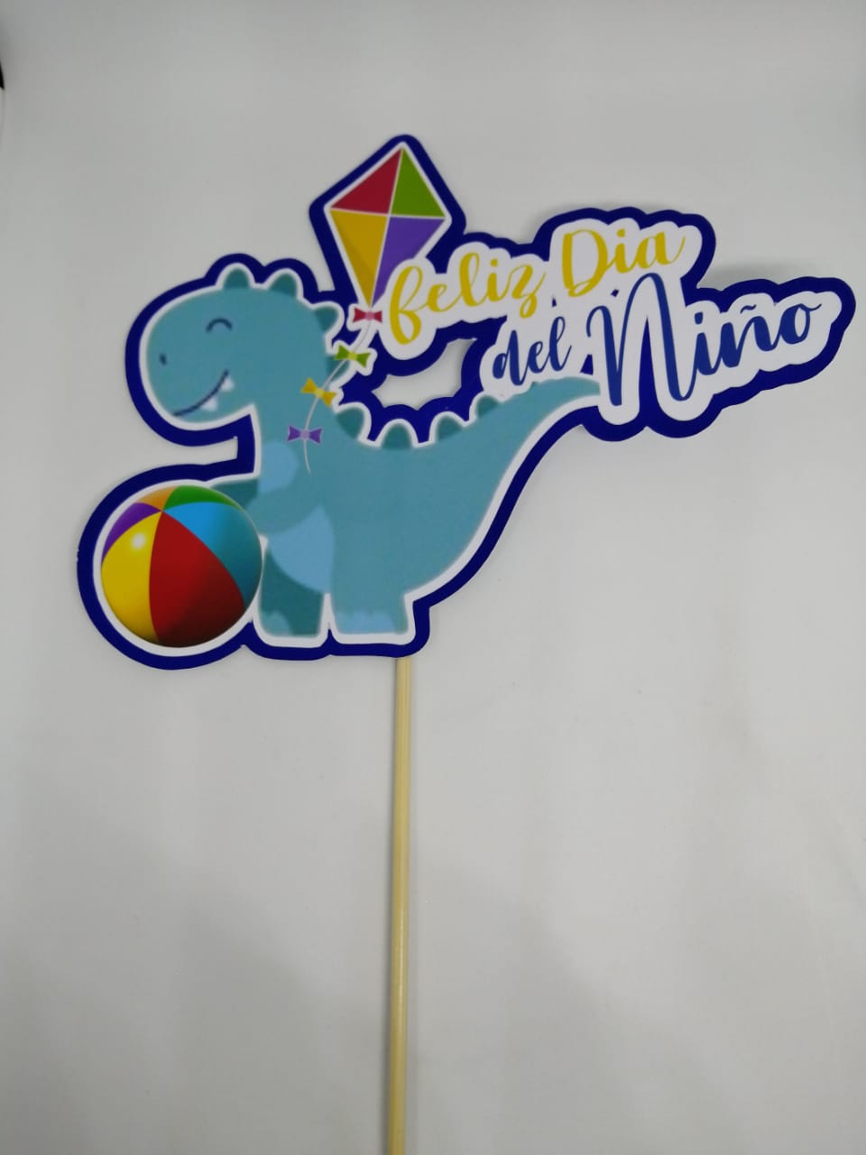 Cake topper disnosaurio niños azul