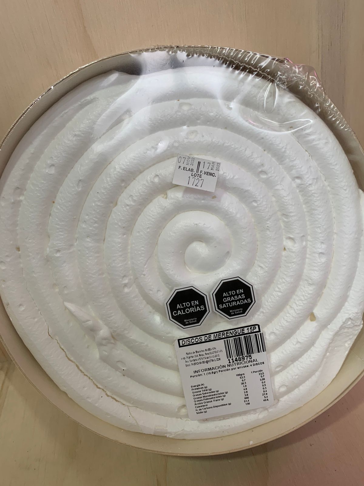 Disco de Merengue 4 hojas 15 personas Mabea