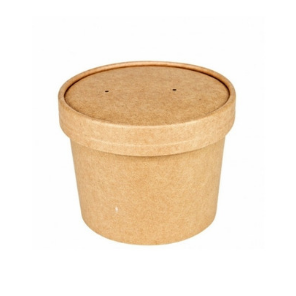 Pote Kraft para Helado 8 oz con Tapa Unidad