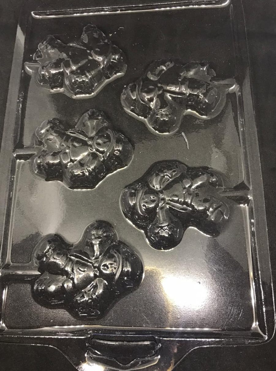 Molde Acetato Halloween Espantapajaros  5 Cavidades Piruletas