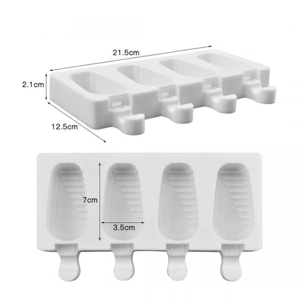 Molde de silicona para helado 4 cavidades mini acapulco