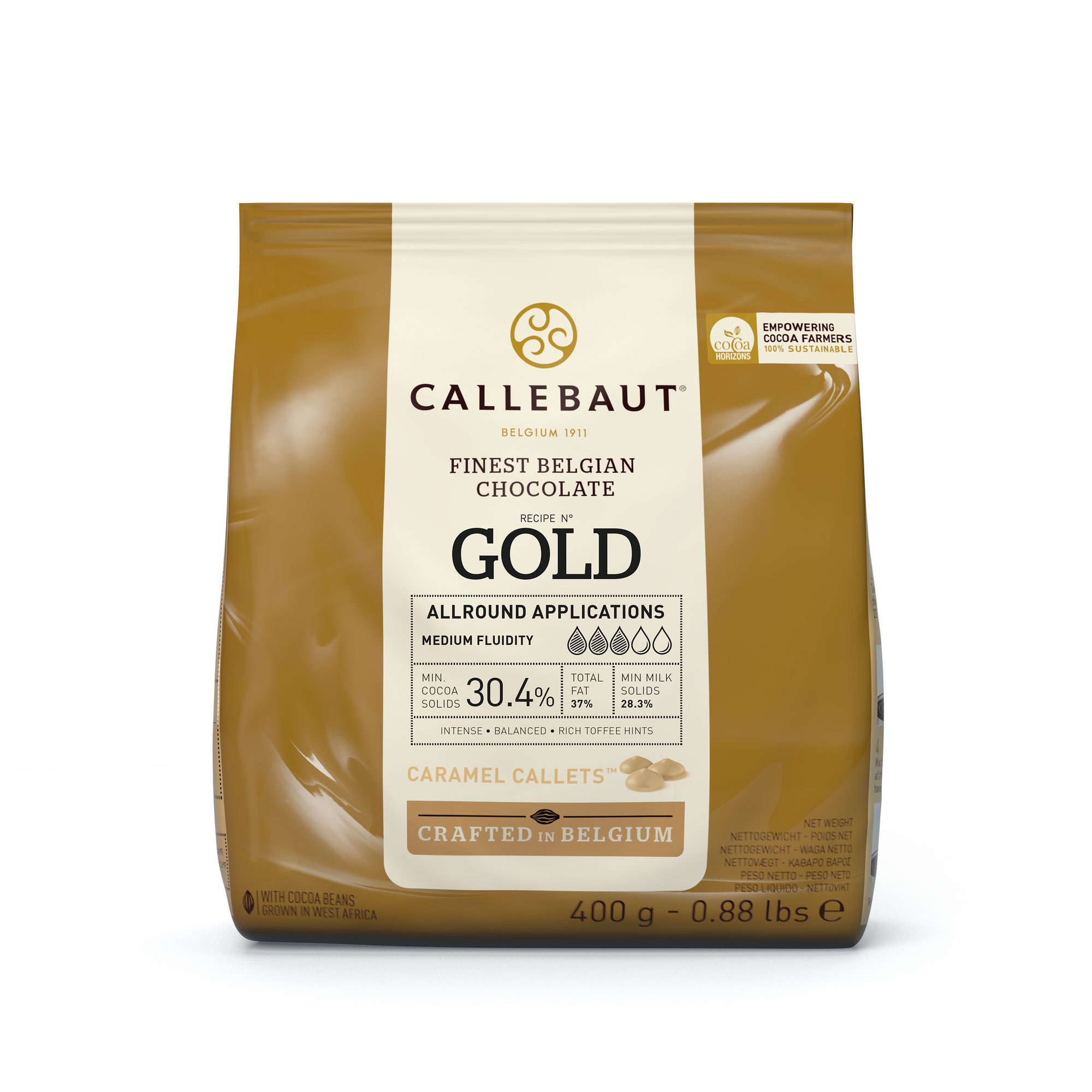 Chocolate Caramelizado Gold Cacao 30.4% Callebaut 400 gr