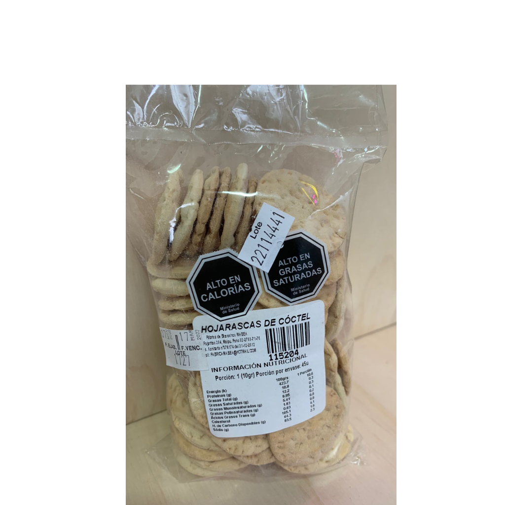 Hojarasca de coctel 50 unidades Mabea