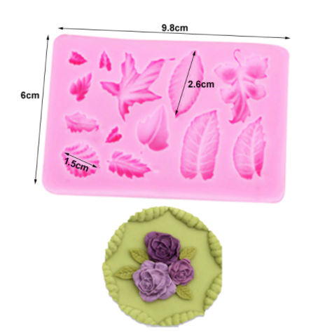 Molde silicona hojas