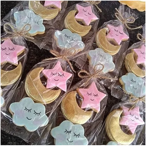 Molde silicona estrella , luna y  nubes