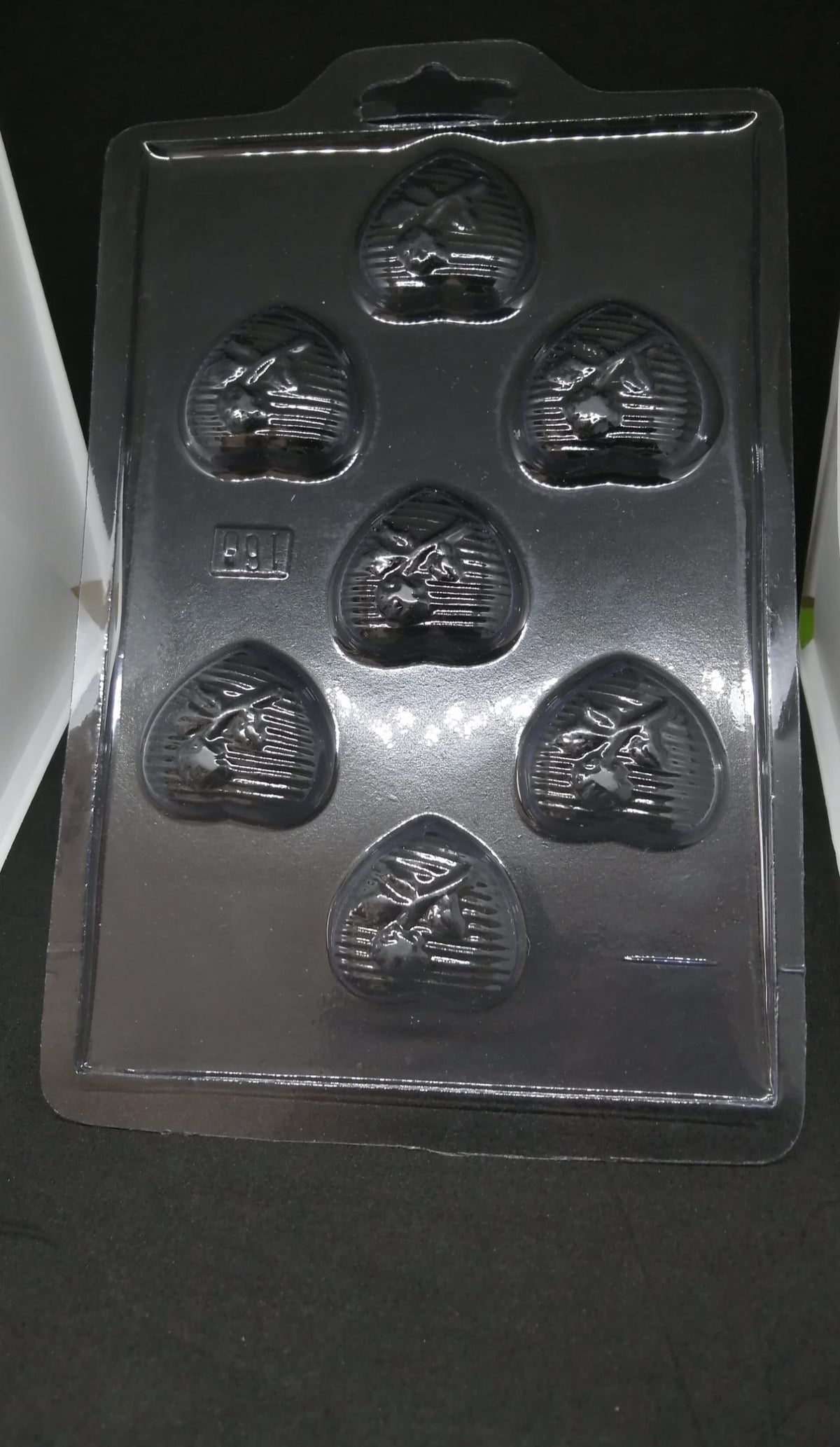 Molde Acetato Chocolate Corazones Flor 7 Cavidades