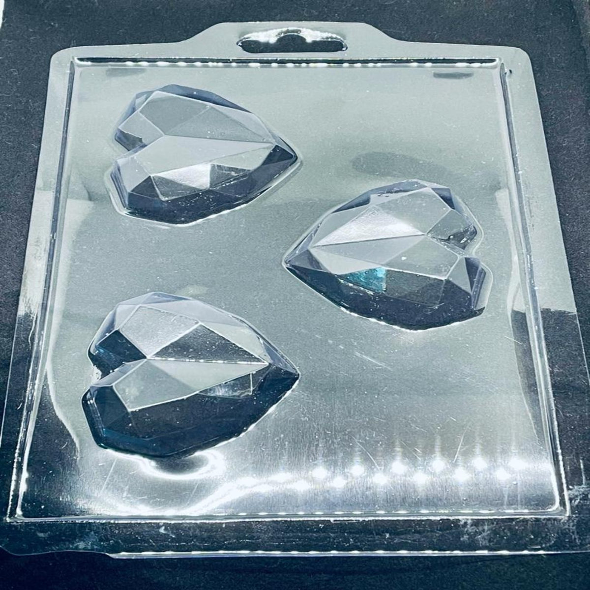 Molde silicona corazón diamante x 6 cavidades