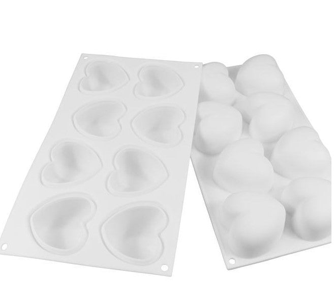 Molde de Silicona Corazones 8 Cavidades