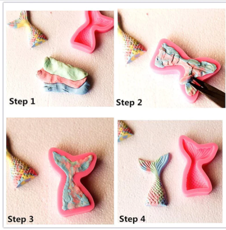 Molde Silicona Cola de Sirena S