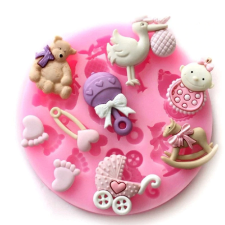 Molde de silicona Baby Shower Cigüeña Varios