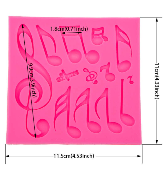 Molde de Silicona Notas Musicales