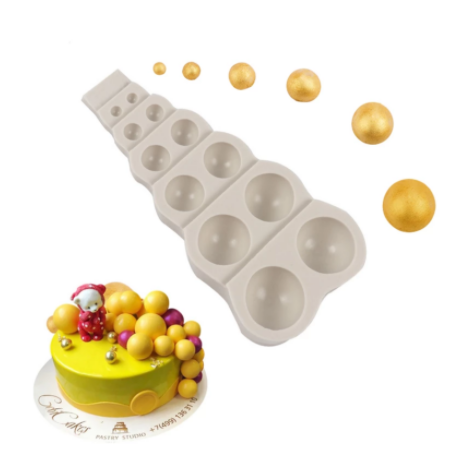 Molde Silicona Circulos Semi Esfera Mini Repostería