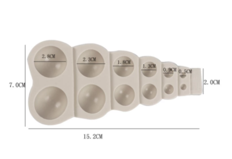 Molde Silicona Circulos Semi Esfera Mini Repostería