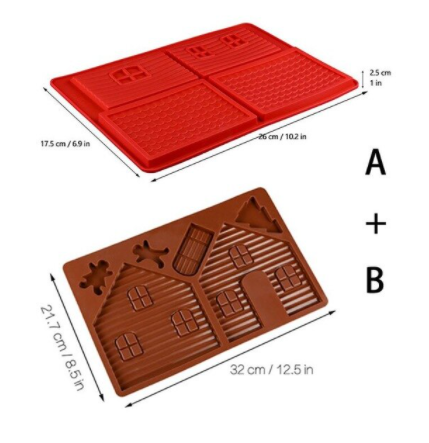 Molde de Silicona Casa de Navidad 2 piezas