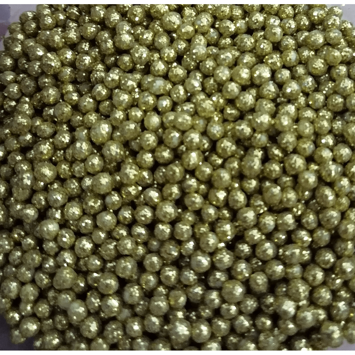 Perlas diamantadas medianas oro 100 gr.