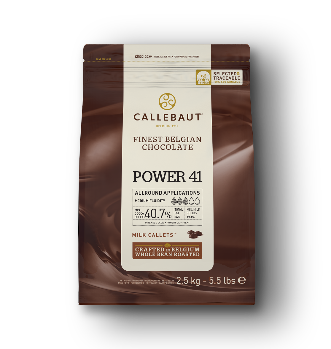 Chocolate leche n°841 2,5 kg callebaut power 41