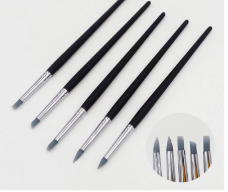 PINCELES SILICONA PARA FONDANT 5 UNIDADES