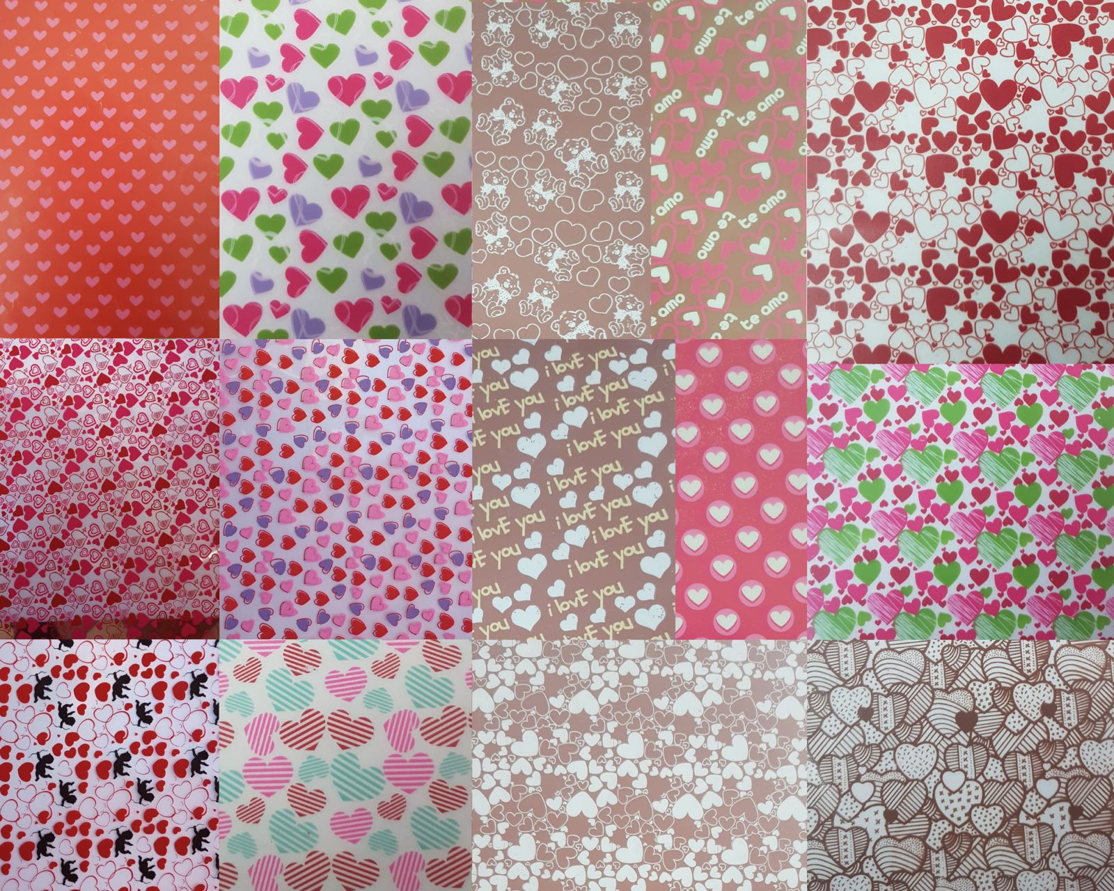 Laminas transfer Coleccion San Valentin