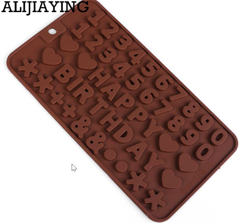 Molde Silicona Números Signos Happy Birthday