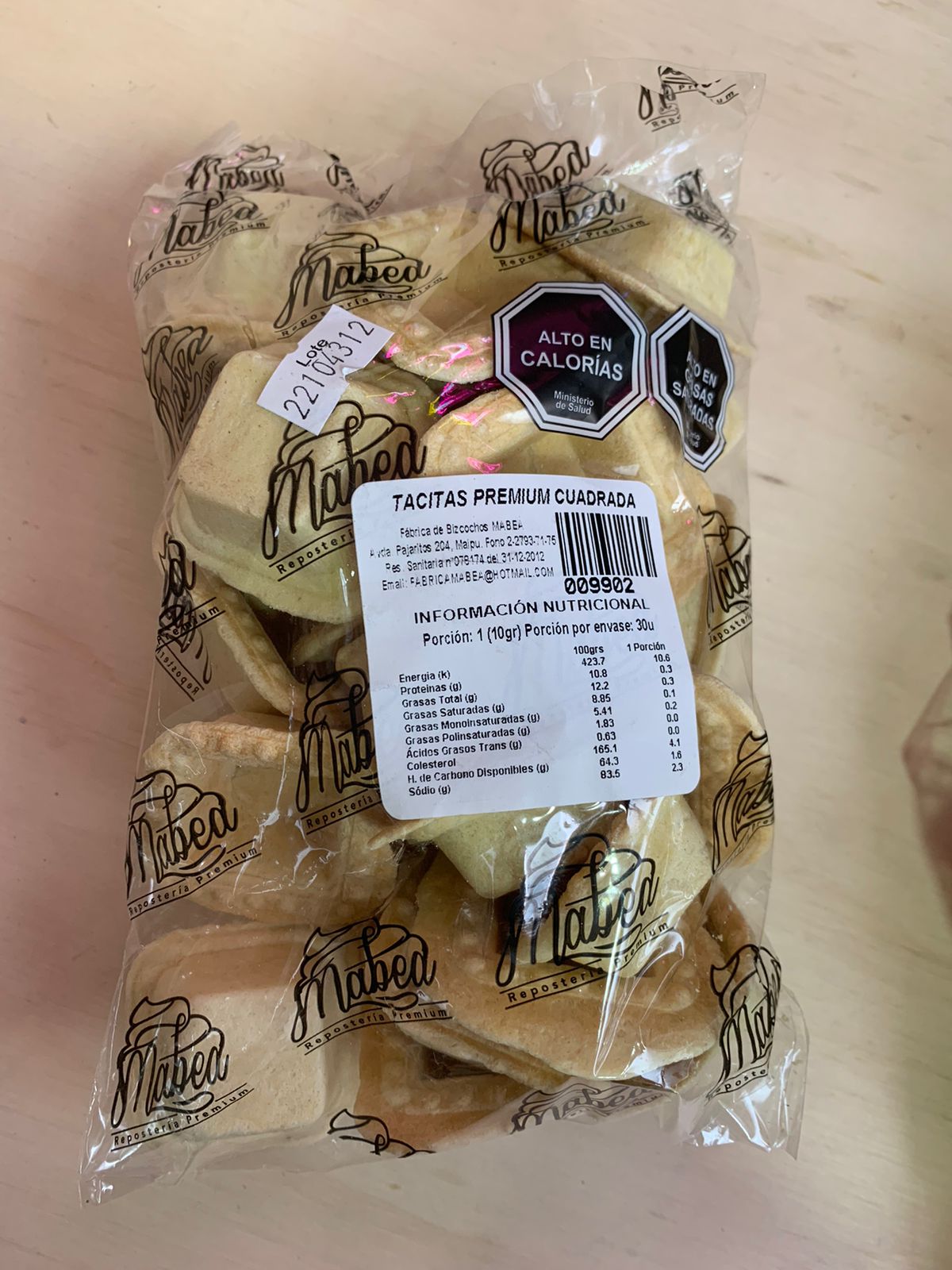 Tacitas premium cuadrada 30 unidades Mabea