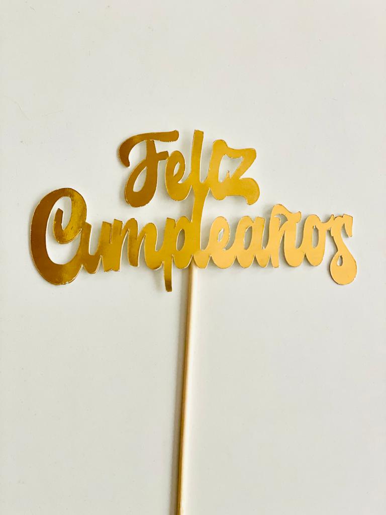 Cake topper feliz cumpleaños