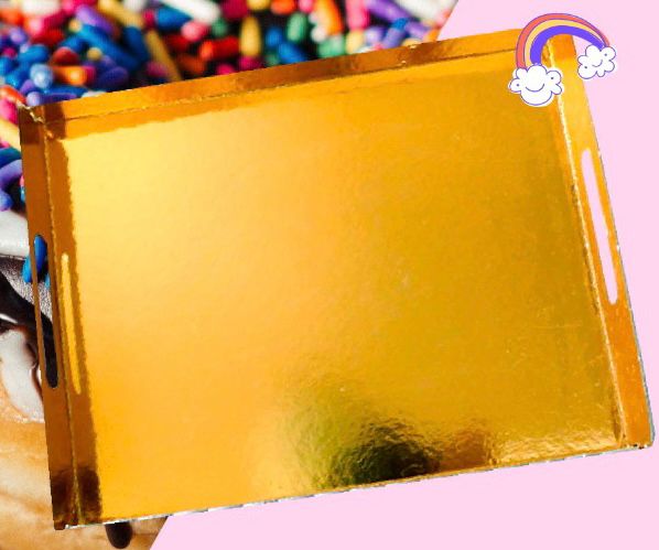 Batea dorada con asa n°8 unidad