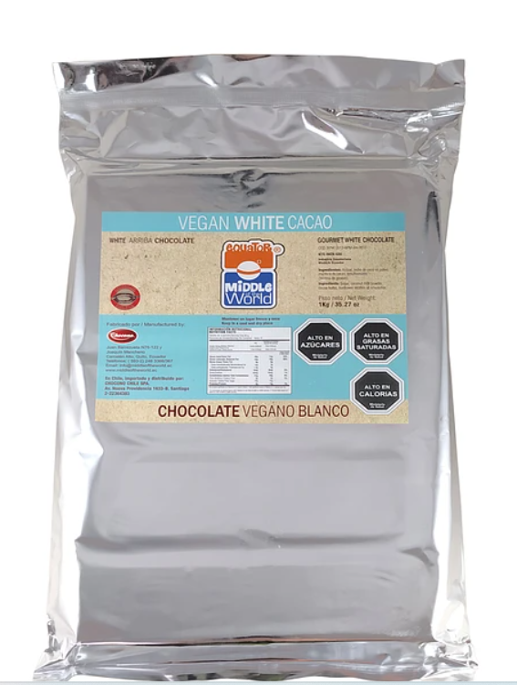 Chocolate blanco vegano 1 kg middle of the world
