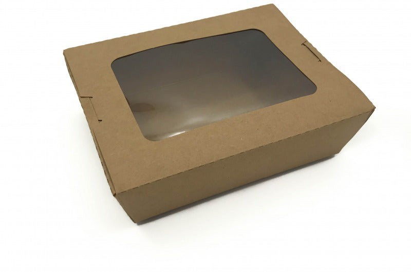 Caja kraft con ventana 900 ml