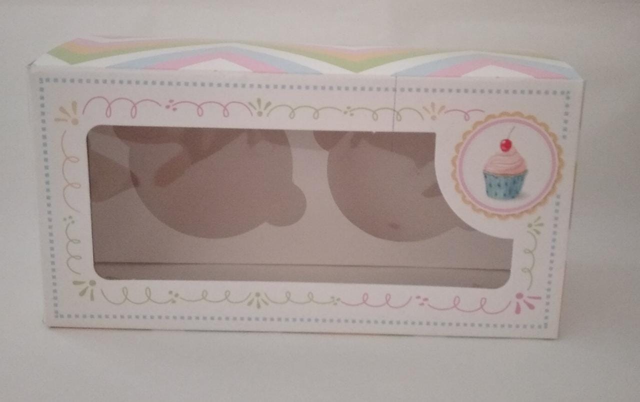 Caja cupcake 2 cavidades diseño