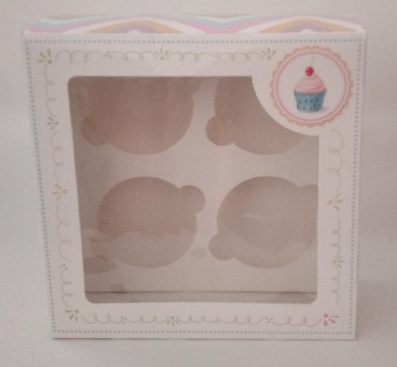 Caja cupcake 4 cavidades diseño