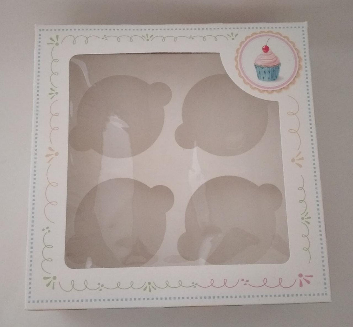 Caja cupcake 4 cavidades diseño